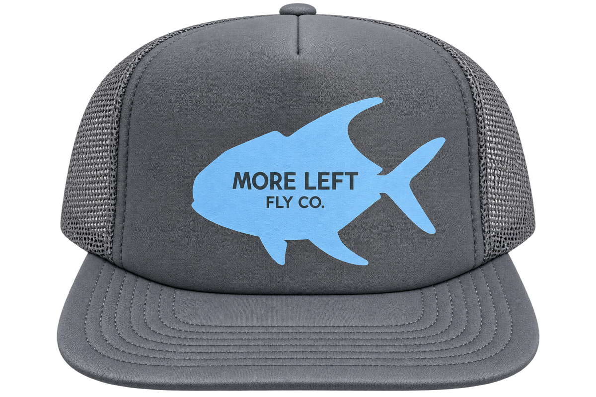 Discounted! Charcoal Foam Hat with Light Blue Permit
