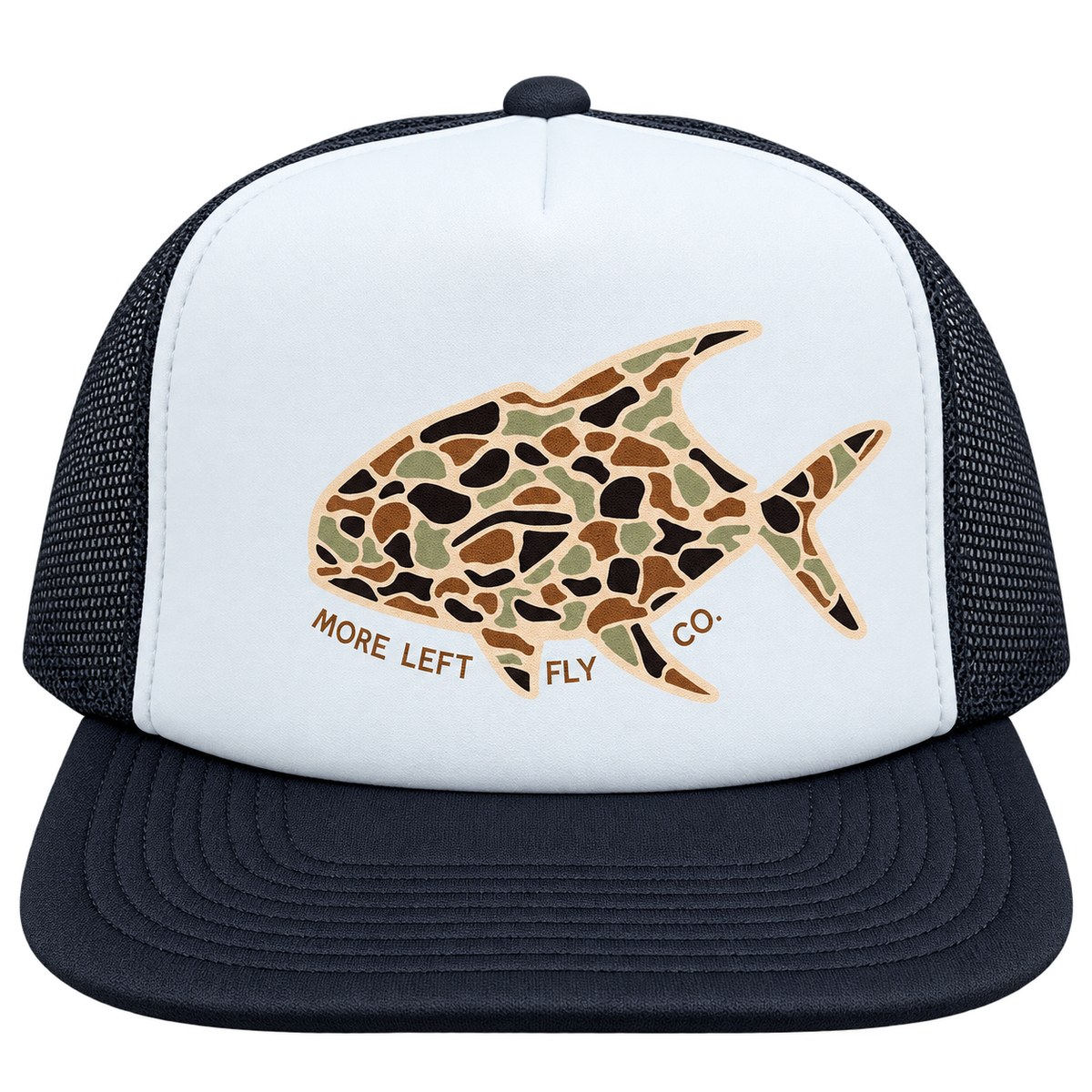 Black, White & Camo More Left Permit Foam Trucker