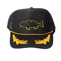 El Captain Gold Redfish Outline Foam Trucker